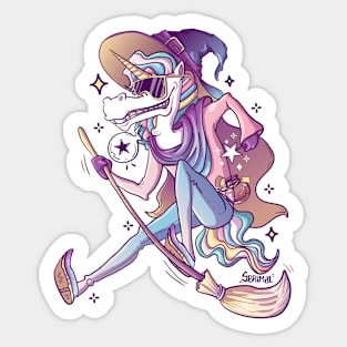 Corny magician magical unicorn pun Sticker